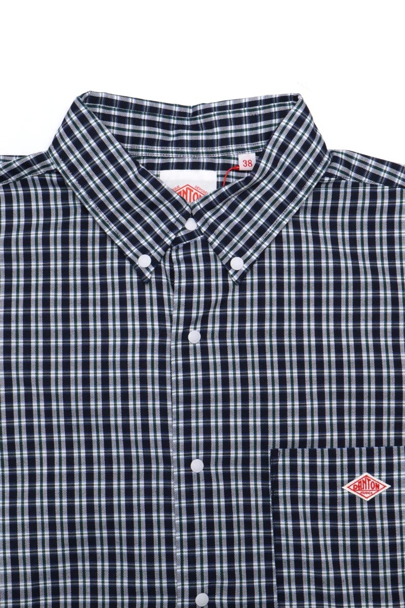 단톤 남성 스냅버튼 다운 반팔셔츠 DT-B0337POD NAVY GREEN CHECK 40 이미지 6