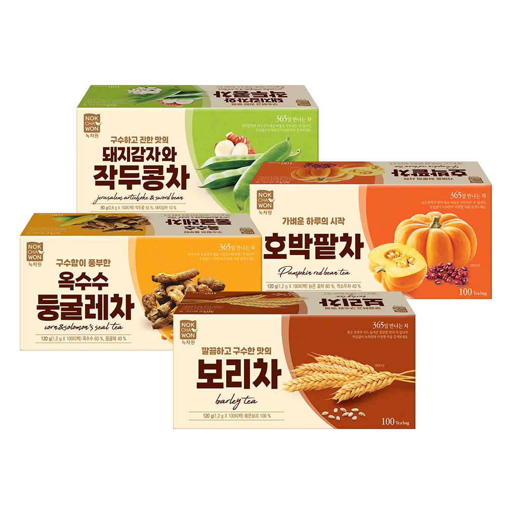 2025년 신상 사무실 400T세트 (보리차+호박팥차+옥수수둥굴레차+돼지감자와작두콩차) - 메인 이미지