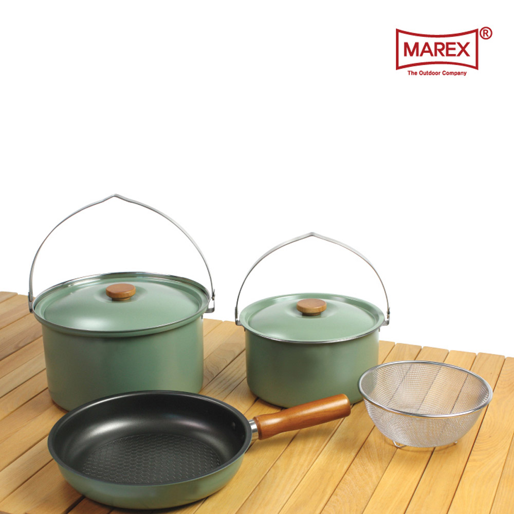 마렉스 파스텔8 쿡웨어(L) 코펠세트 3-4인용 통3중 304스텐 보관가방 포함
