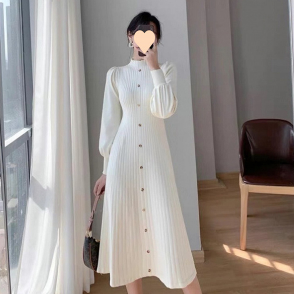 예식장복장 하객룩 친척 친구 결혼식 예식장 옷차림 롱 원피스 - 상세 이미지 5