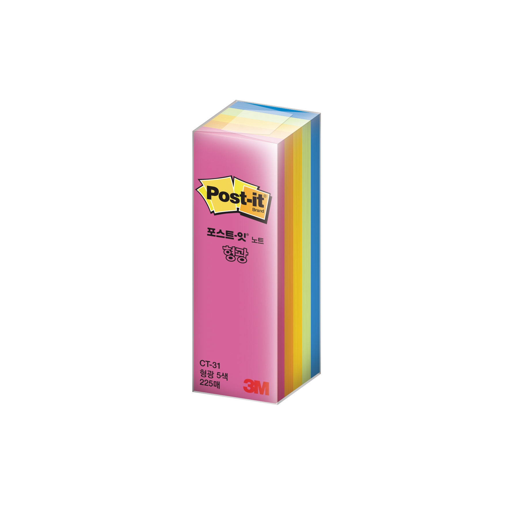 3M 포스트잇 큐브 형광 CU-31 50매X5칼라 225매 - 상품 이미지