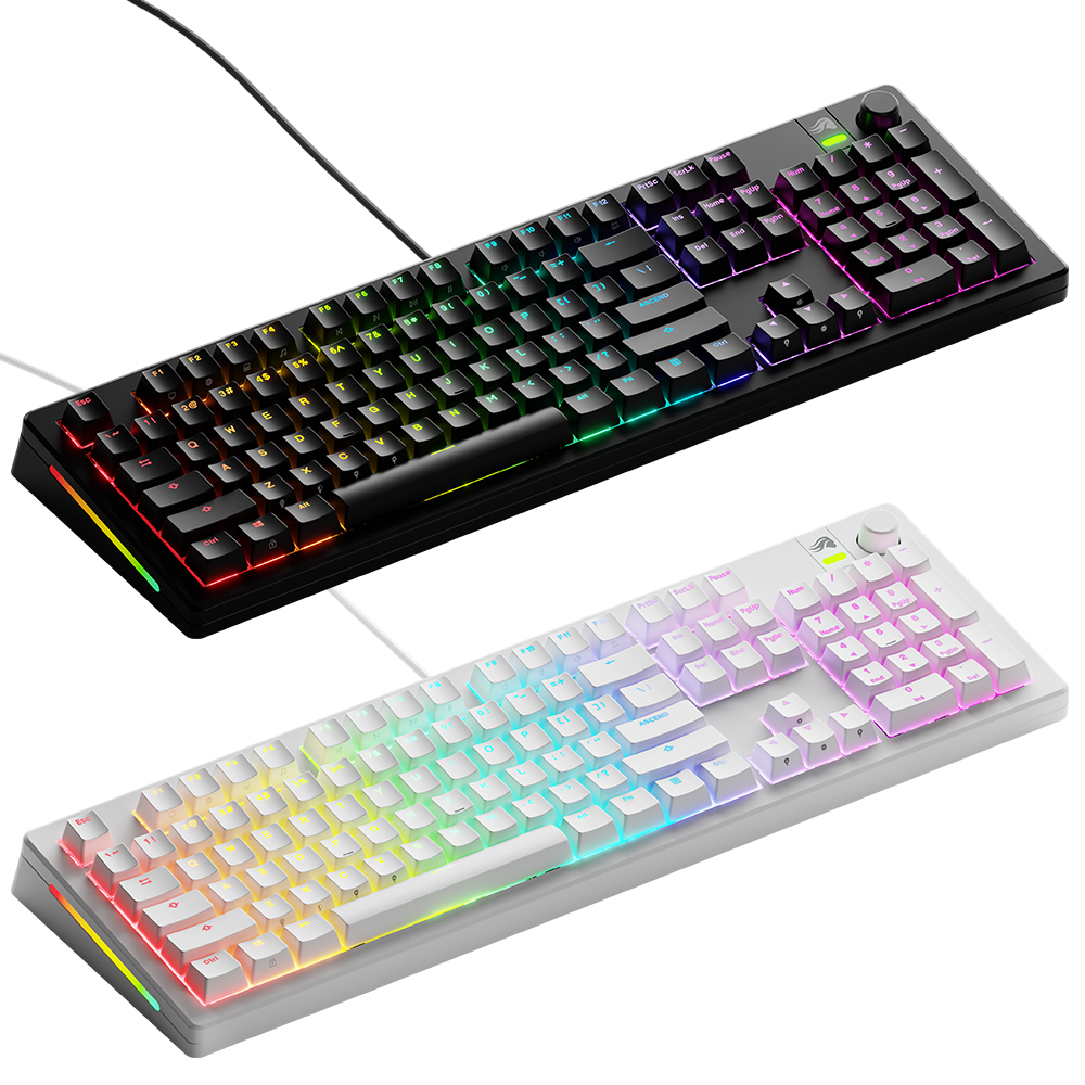 글로리어스 GMMK3 100% Prebuilt 커스텀 기계식 게이밍 키보드 (블랙/화이트) - 상품 이미지