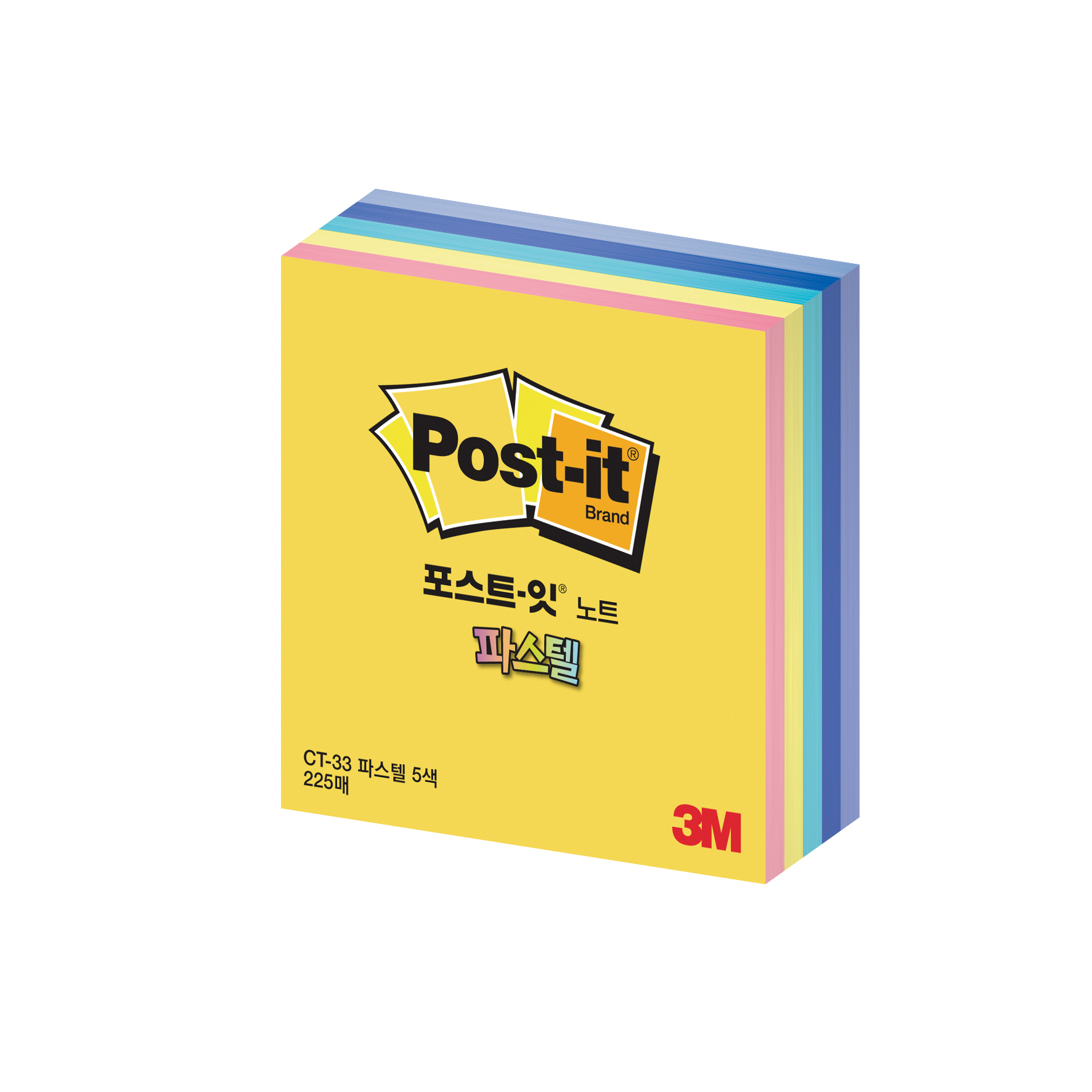 3M 포스트잇 큐브 파스텔 CT-33(CT654) 50매X5패드 225매 - 상품 이미지