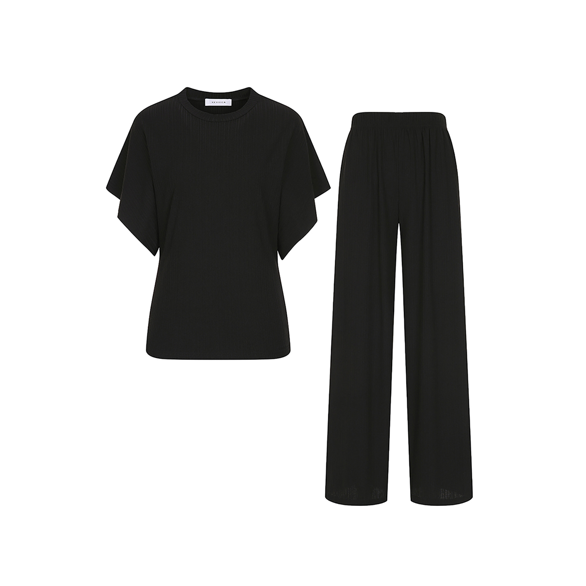 [SET] 예시카 스트레치 스판 골지 티셔츠 밴딩 팬츠 세트 YJ3ST535 - 상세 이미지 2