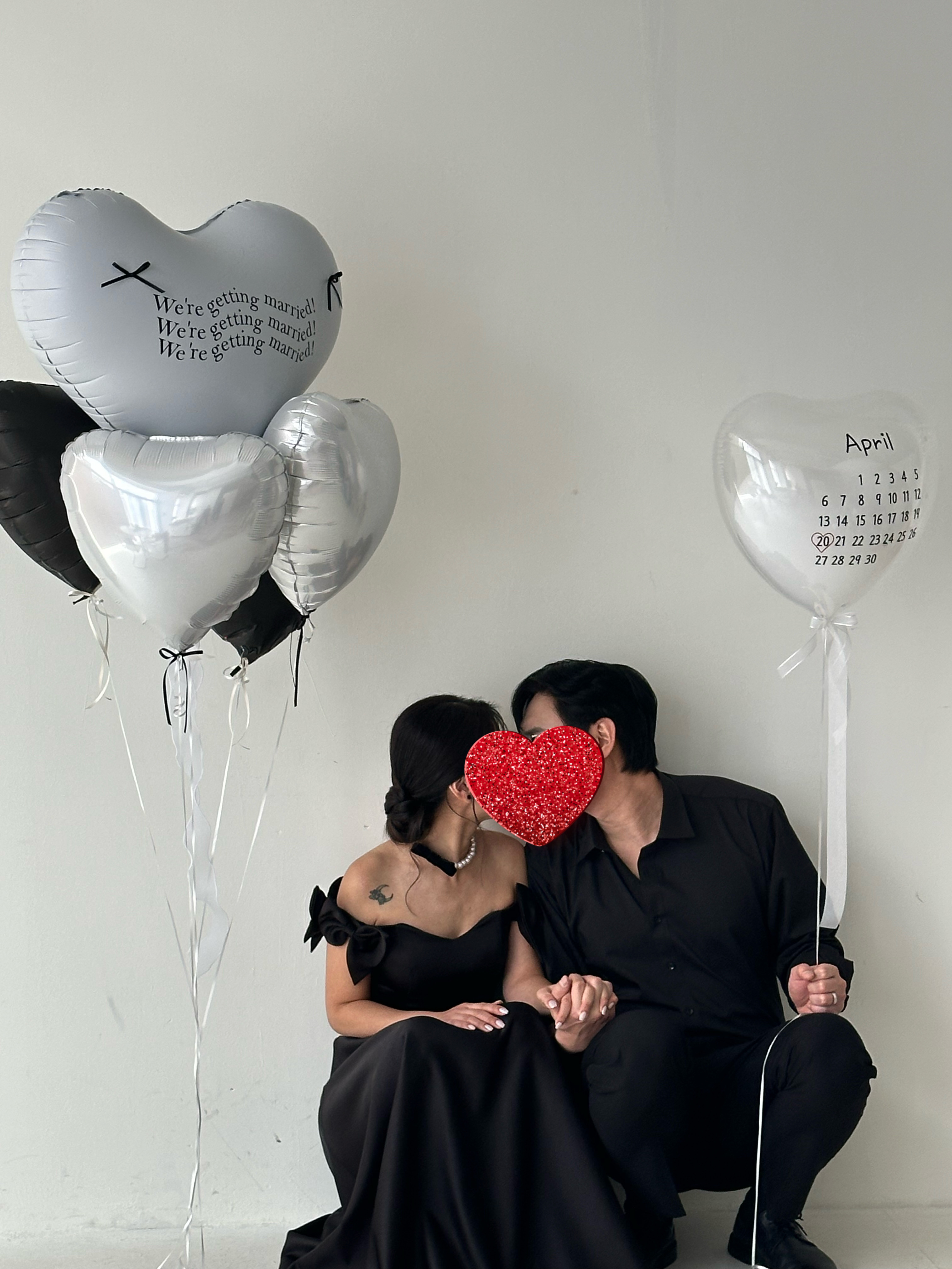 헬륨 웨딩풍선세트 웨딩 촬영 풍선 스냅 소품 브라이덜샤워 생일 이벤트 프로포즈 인천 - 상세 이미지 2