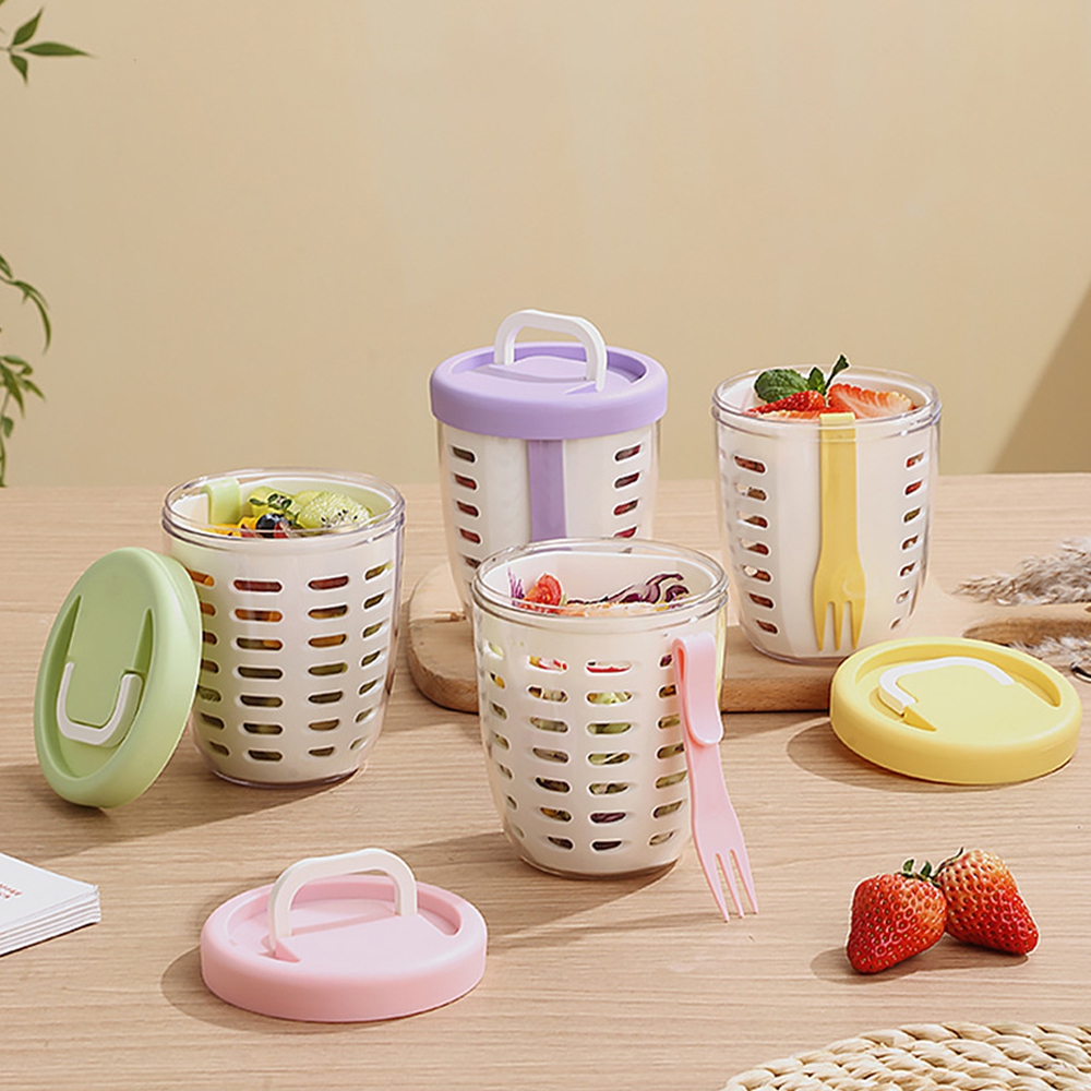 샐러드보틀 샐러드팟 포크포함 550ml - 상품 이미지