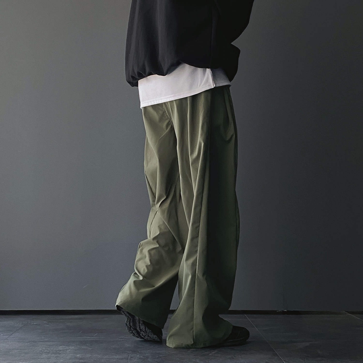 1+1 남자바스락바지 벌룬팬츠 통넓은바지 와이드팬츠 - 상세 이미지 5