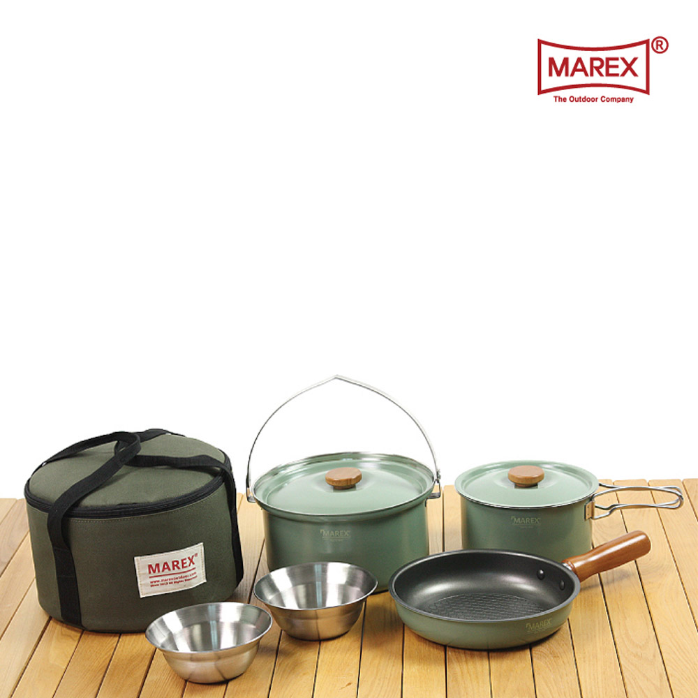 마렉스 파스텔8 쿡웨어(L) 코펠세트 3-4인용 통3중 304스텐 보관가방 포함