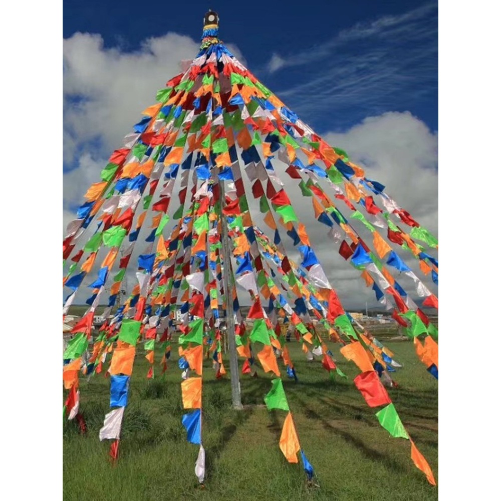 티벳깃발 형색기 오색기 법당 기도 가랜드 축제 행사 배너 3m 26x27cm - 상세 이미지 4