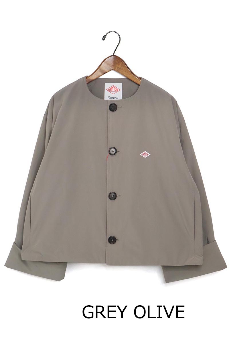 단톤 여성 카라리스 노카라 와이드 재킷 점퍼 DT-A0672PNT GREY OLIVE 36 - 상세 이미지 5