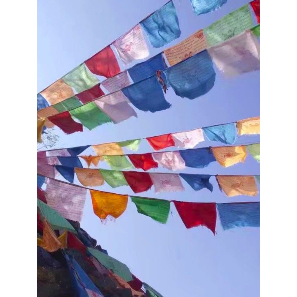 티벳깃발 형색기 오색기 법당 기도 가랜드 축제 행사 배너 3m 26x27cm - 상세 이미지 3