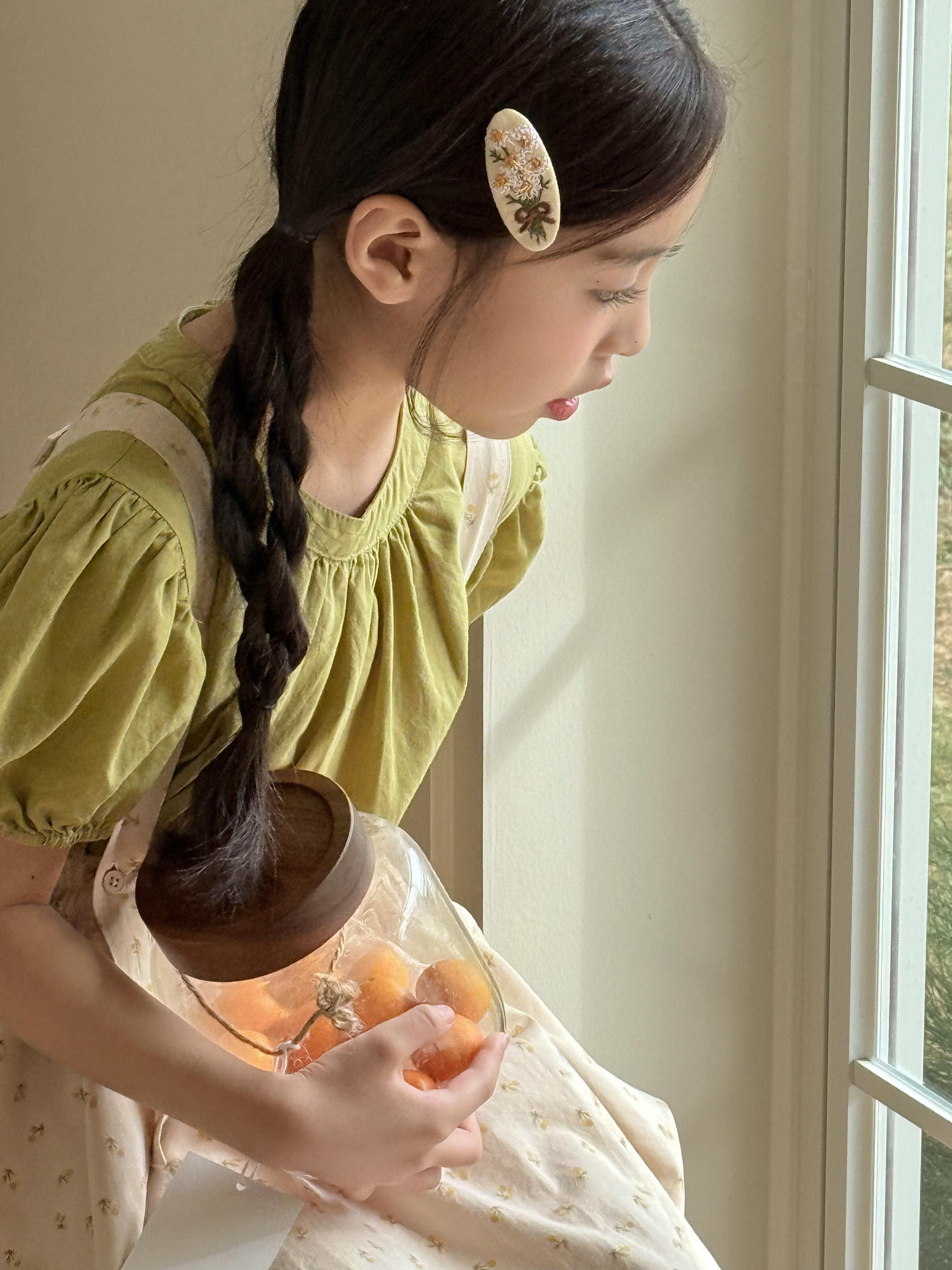 Irene's Closet 라운드넥 셔링 포인트 순면 퍼프소매 반팔 블라우스 유아 주니어 여름 이미지 8