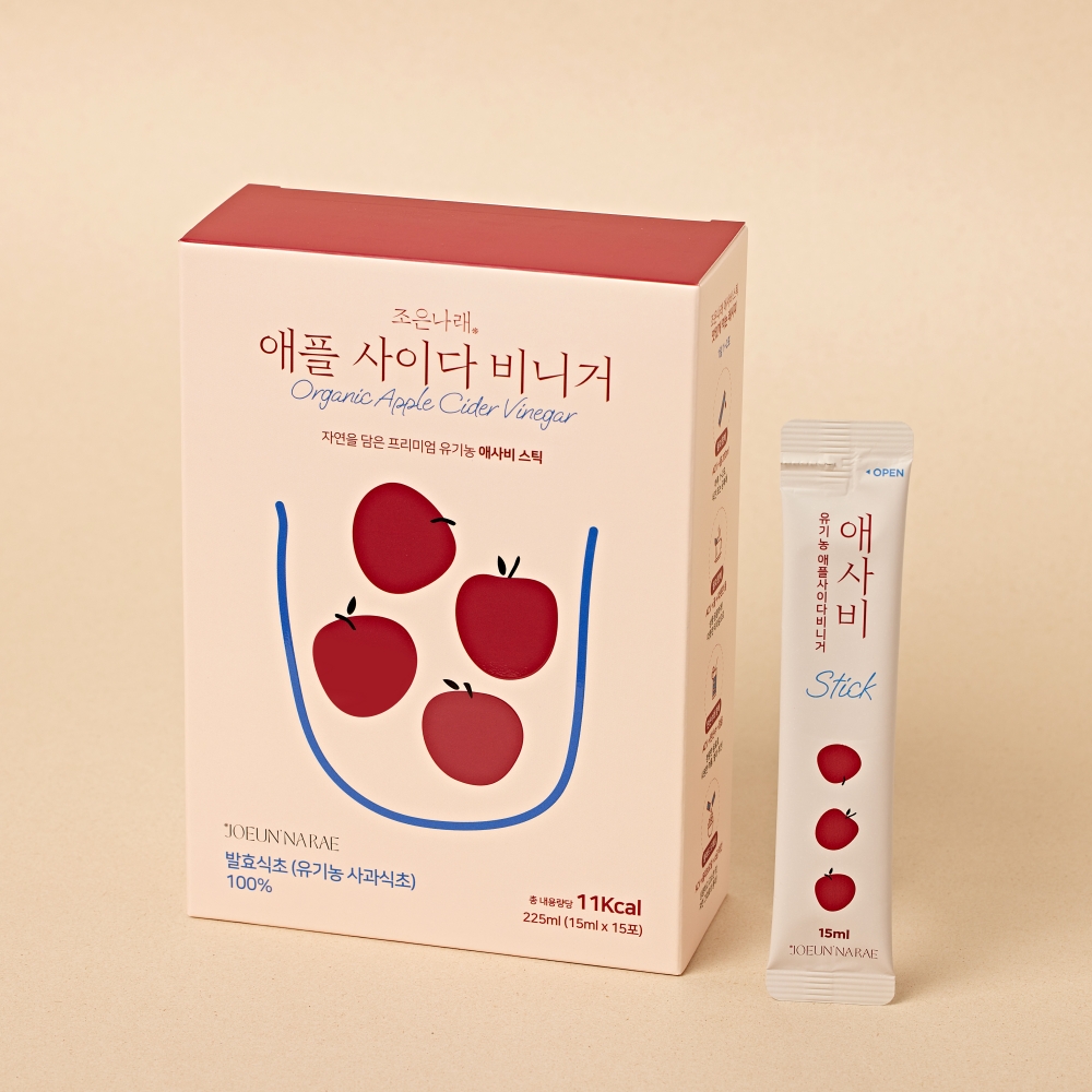 조은나래 스틱 유기농 애사비 천연 발효 사과 식초 애플사이다비니거 225ml, 1개 - 상세 이미지 4