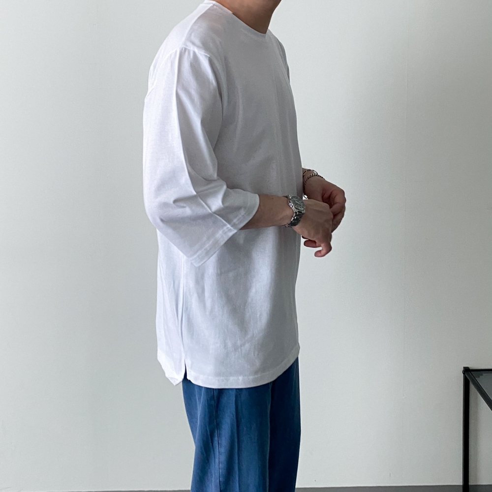 남자7부티셔츠 남자박스티 무지티 - 상세 이미지 2