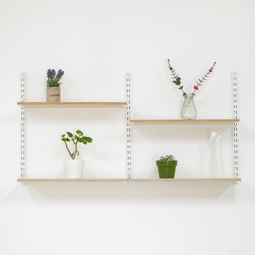모듈 시스템 벽선반 벽걸이 선반 자작나무 인테리어 거실 주방 세탁실 기둥 900mm