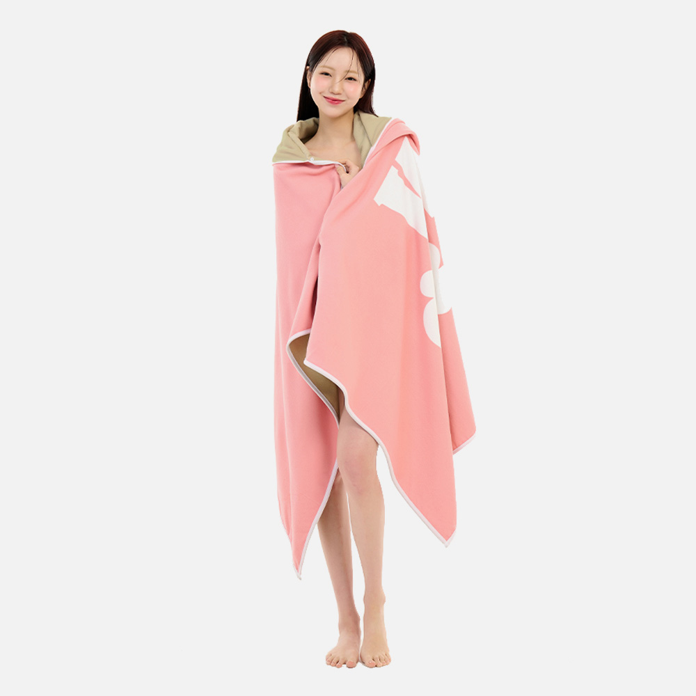 위크나인 극세사 입는 가벼운 대형타올 성인 후드 비치타올 로버 아이보리 - 상세 이미지 5