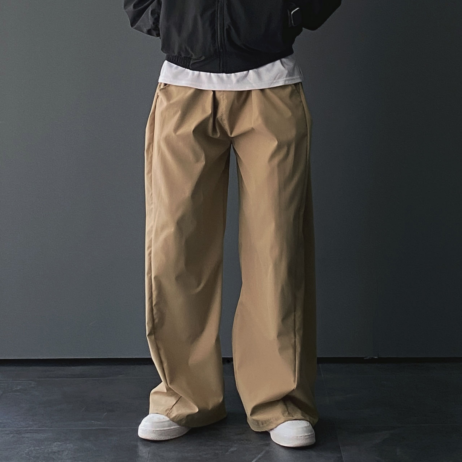 1+1 남자바스락바지 벌룬팬츠 통넓은바지 와이드팬츠 - 상세 이미지 2