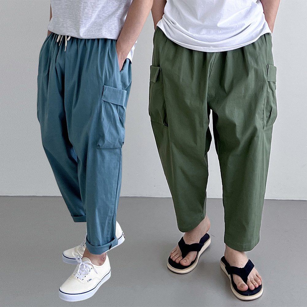 남자린넨와이드팬츠 남자여름통바지 통큰바지 카고바지 - 상품 이미지