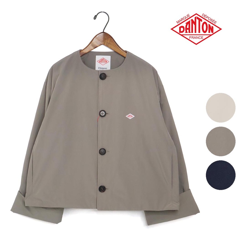 단톤 여성 카라리스 노카라 와이드 재킷 점퍼 DT-A0672PNT GREY OLIVE 36 - 메인 이미지