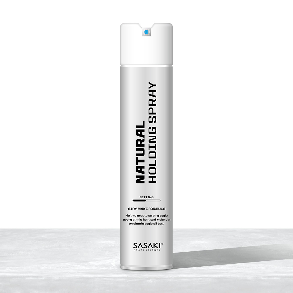 사사키 내츄럴 홀딩 헤어 스프레이 500ml 대용량 미용실 잔머리정리 뿌리볼륨