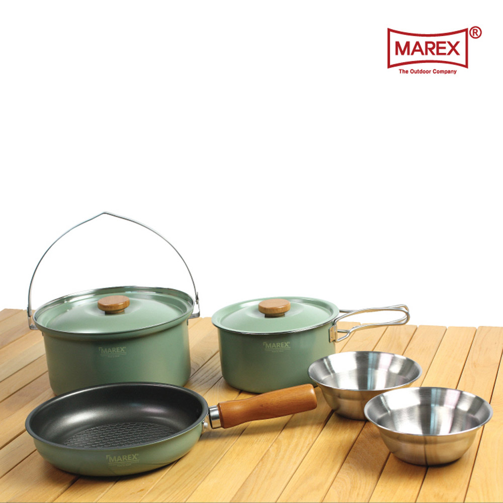 마렉스 파스텔8 쿡웨어(L) 코펠세트 3-4인용 통3중 304스텐 보관가방 포함