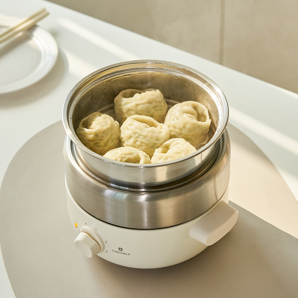 디온리 올스텐 4in1 분리형 계란찜기 멀티쿠커 전골냄비 전기그릴 라면포트 NJM221CW