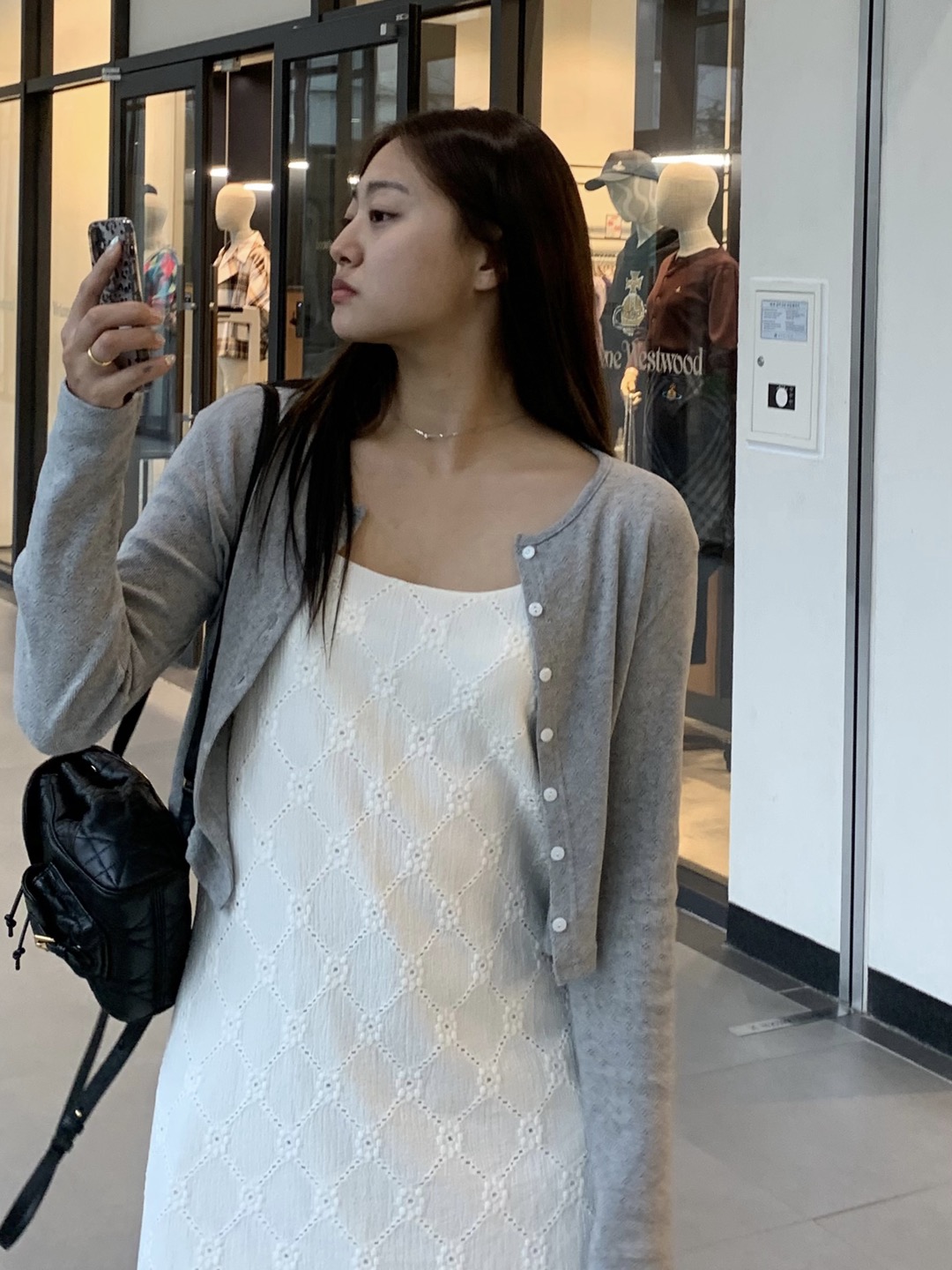 플라워펀칭가디건 라운드 봄가디건 이미지 7