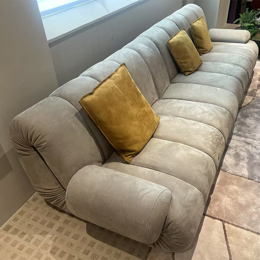 루지아노 스네이크 거실 사무실 천연 가죽 소파 3인 Rugiano Snake Sofa