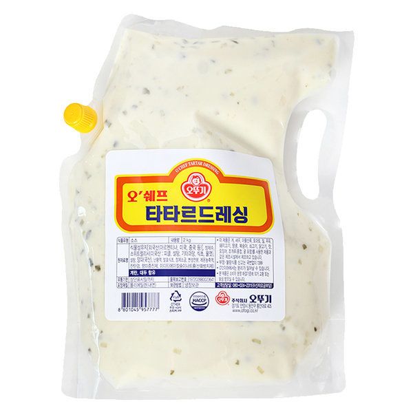 오뚜기 오쉐프 아삭한 타타르드레싱 2KG 샐러드 소스 대용량 업소용 - 상품 이미지
