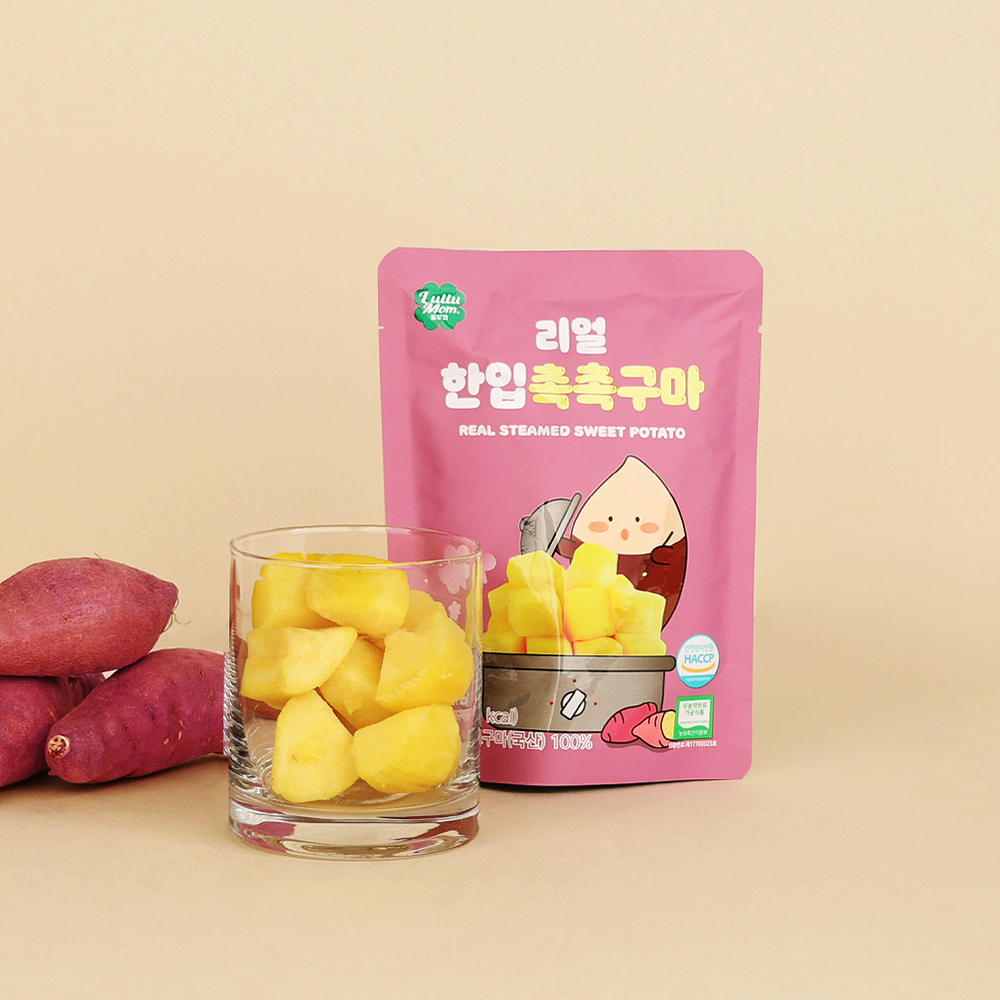 룰루맘 리얼 한입 촉촉구마 5+5봉(총 2박스) 국산 무농약 찐고구마 레토르트 8개월 아기간식
