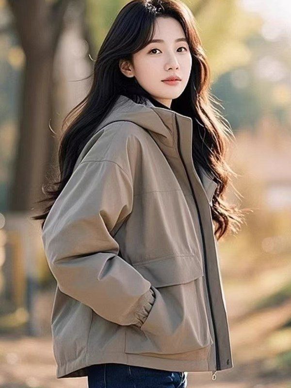 여성용 후드 자켓 여성 야상 빅사이즈 여자 봄 가을 아우터 후드집업 점퍼 이미지 6