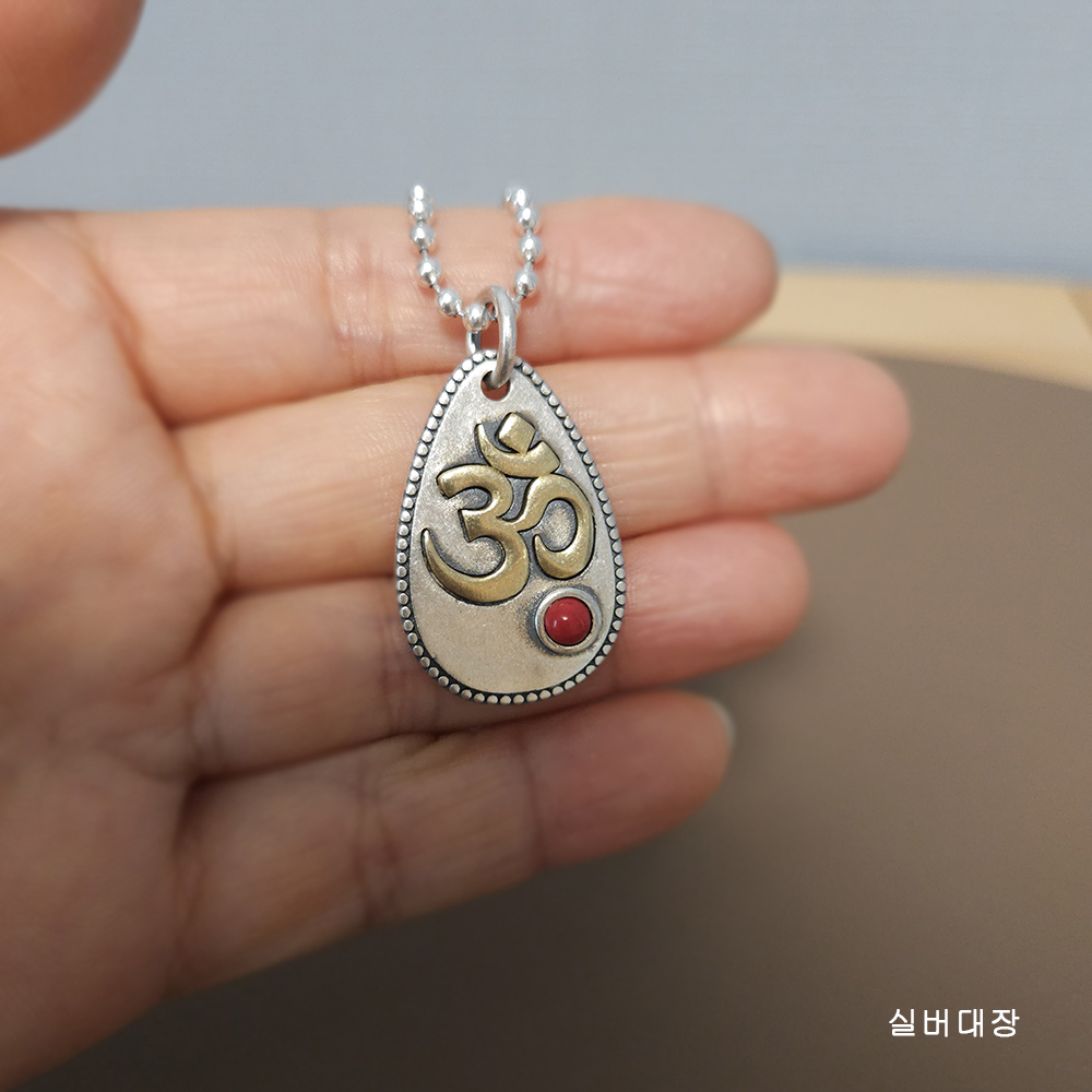 실버 925 물방울 빈티지 엔틱 데일리 커플 코인 순은 목걸이 펜던트 은 팬던트 - 상세 이미지 5