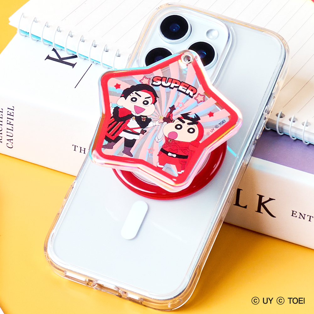 짱구X파워 히든 레드 미러 모션 맥세이프 그립톡 스마트톡 - 상품 이미지