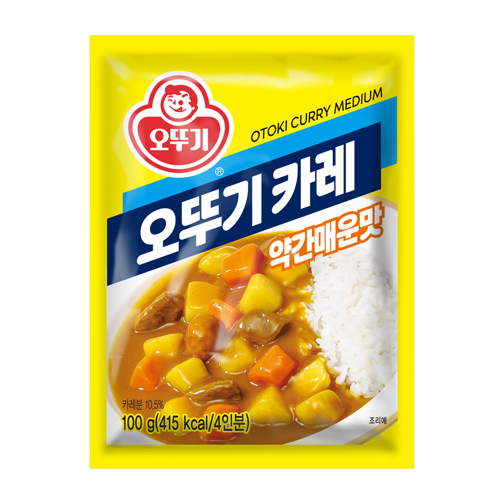 오뚜기 오뚜기카레 약간매운맛, 100g, 1개 - 상품 이미지