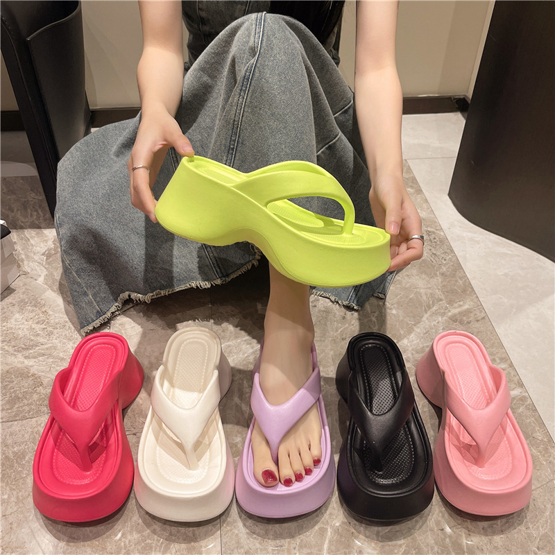 텐바이미 6탄 발편한 여성 통굽 키높이슬리퍼 쪼리