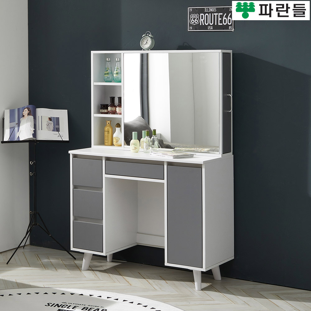 파란들가구 미인 거울수납 입식화장대A 화장대세트 콘솔 - 상세 이미지 2
