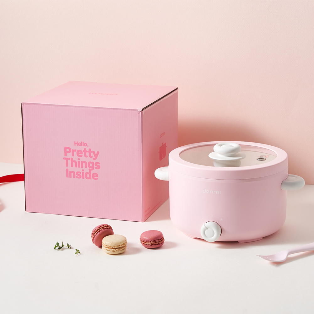 단미 마카롱쿠커 멀티쿠커 라면포트 여행용 캠핑용 샤브샤브 전기냄비 2L