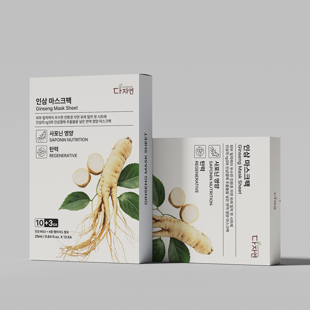 자연의벗 다자연 인삼 마스크팩 1매 눈가 팔자 목 탄력 주름 개선 피부 보습 사포닌 이미지 8