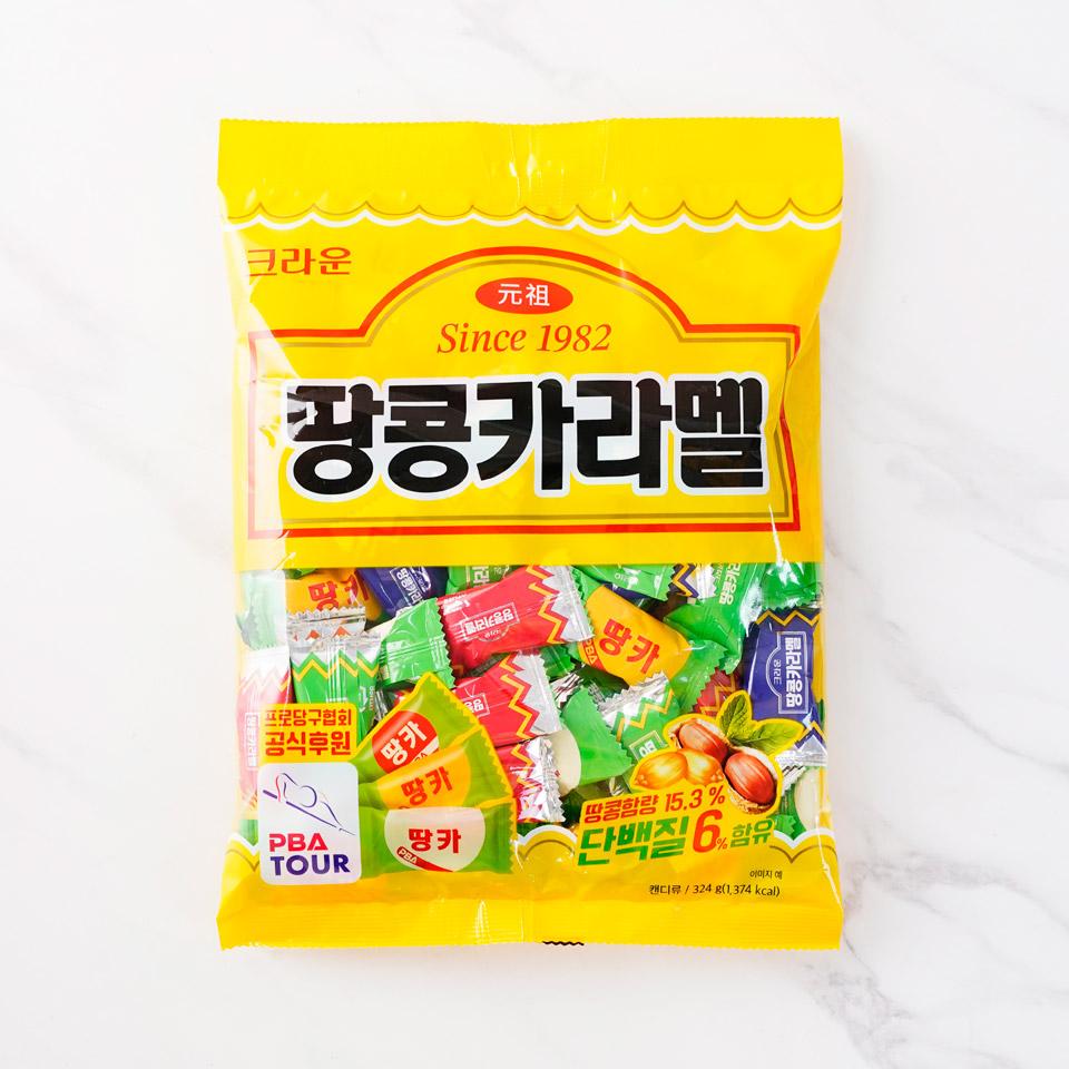 메가마트 크라운 땅콩 카라멜 324g - 메인 이미지