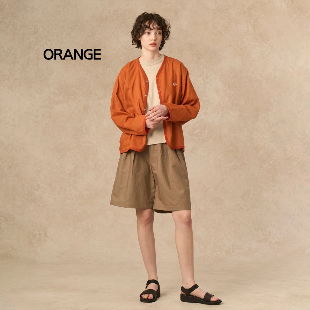 단톤 린넨 폴리에스터 셔츠 가디건 여성 DT-B0349LIP ORANGE 36 - 상세 이미지 2
