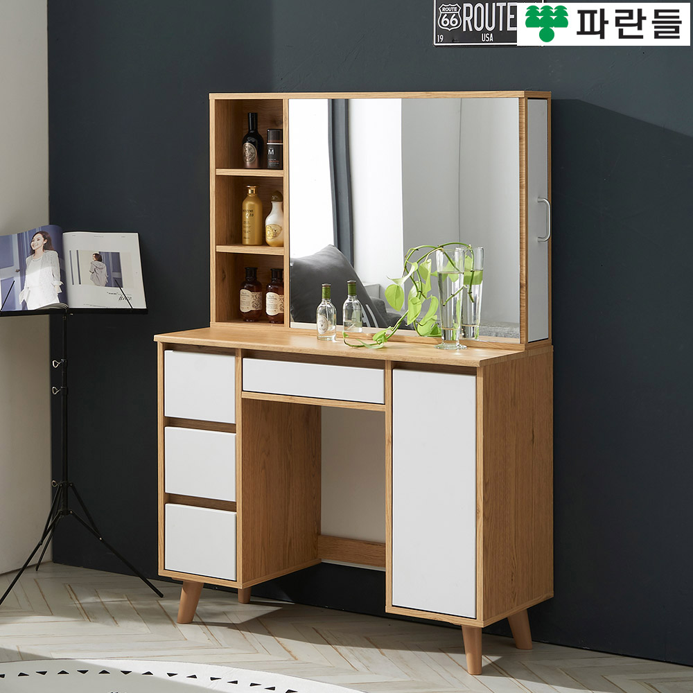 파란들가구 미인 거울수납 입식화장대A 화장대세트 콘솔 - 상세 이미지 4