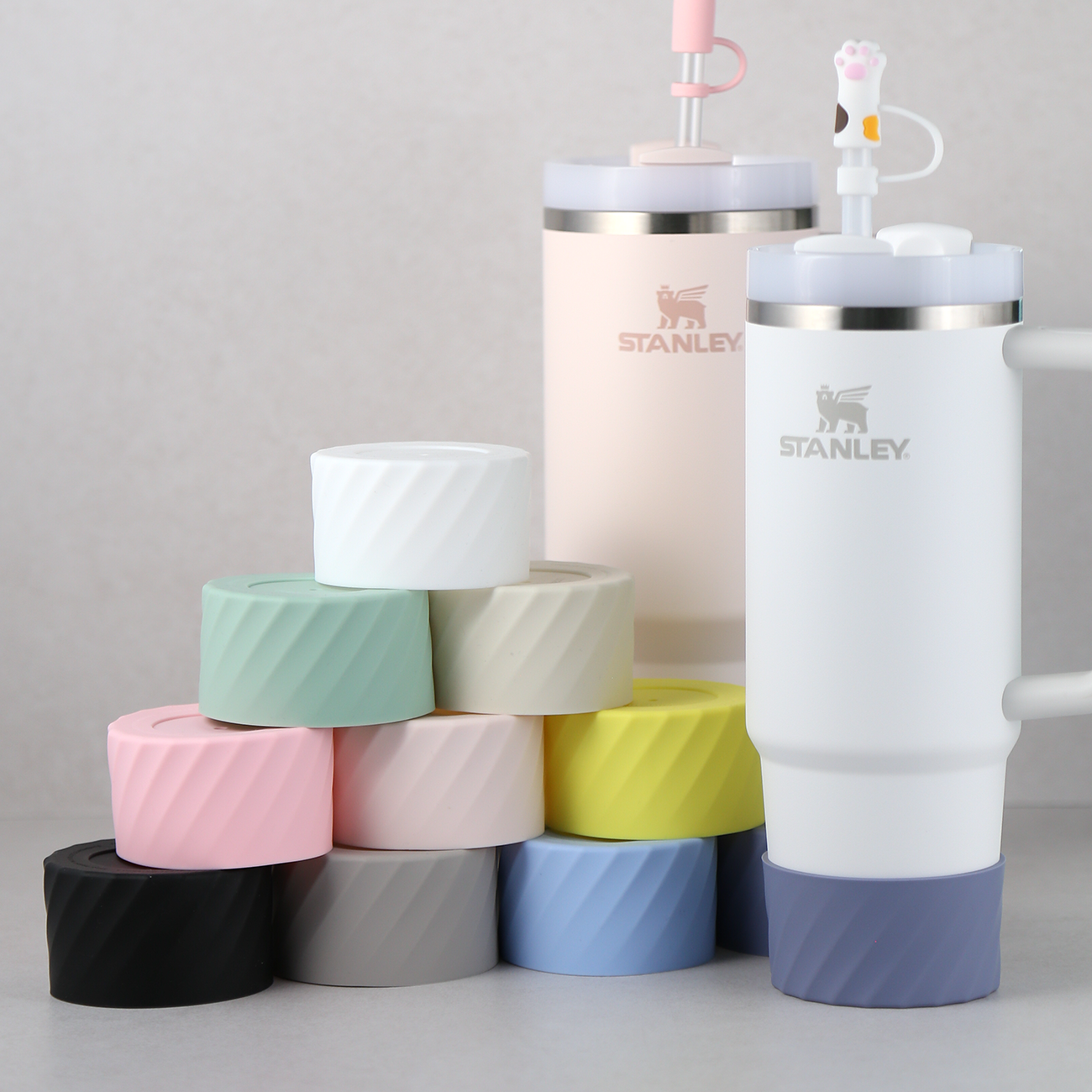 1+1 스탠리 호환 텀블러 바닥 커버 실리콘 부츠 컵홀더 악세서리 꾸미기