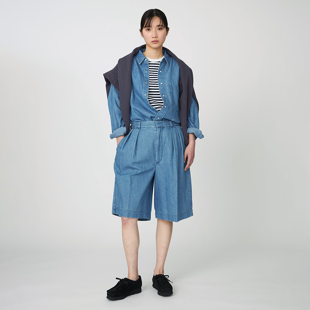 나나미카 데님 쇼츠 25SS 여성 청 반바지 S25SD110 - 상세 이미지 3