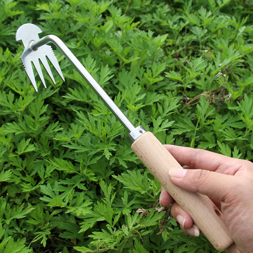 잡초 제거기 스텐 고급형 4후크 호미 억센 잡초 풀 뽑기 후크 갈고리 지렛대 텃밭관리 약초캐기 도구 농기구 스텐레스