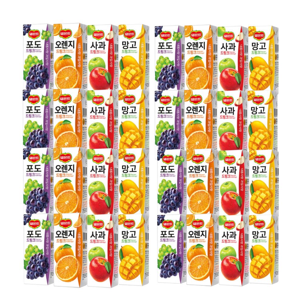 델몬트 드링크 포도 오렌지 사과 망고 4종 8개 혼합 190ml : DG물산