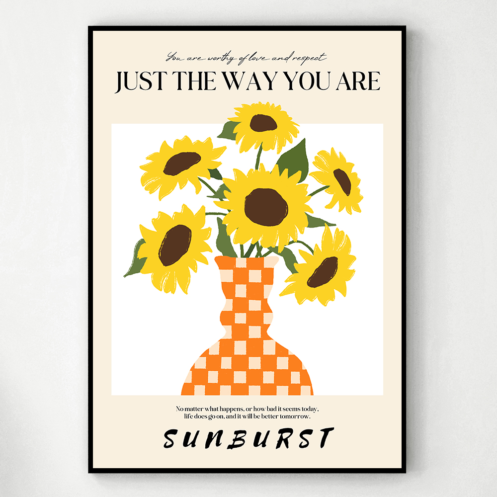 해바라기 그림 액자 일러스트 Check F A4