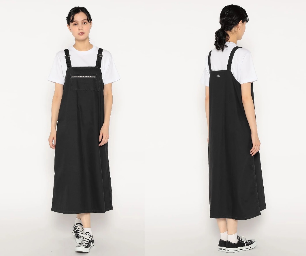 단톤 여성 데님 멜빵치마 청치마 점프스커트 DT-F0009KDM BLACK DENIM - 상세 이미지 4