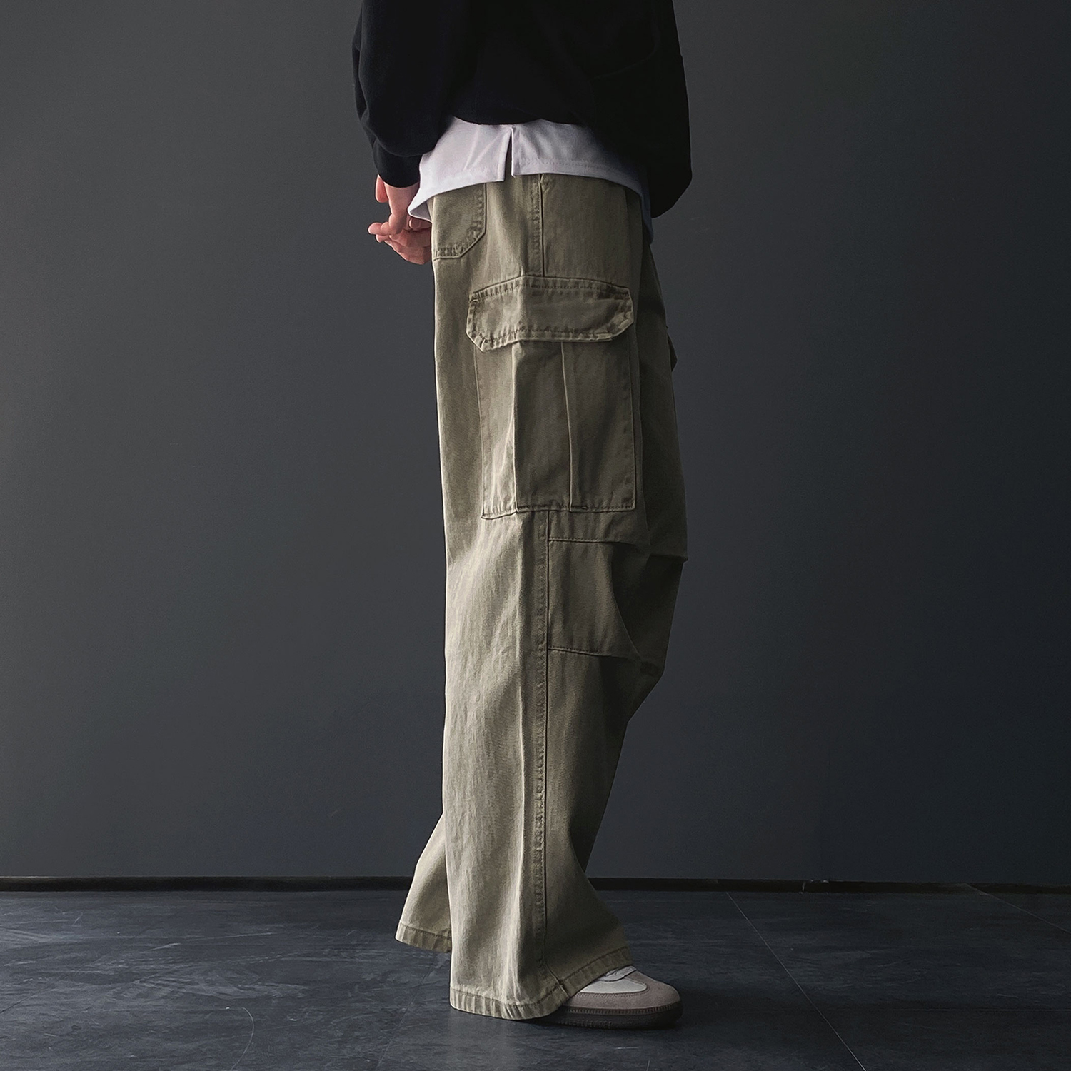 더블니팬츠 워크팬츠 건빵바지 면바지 - 상세 이미지 5