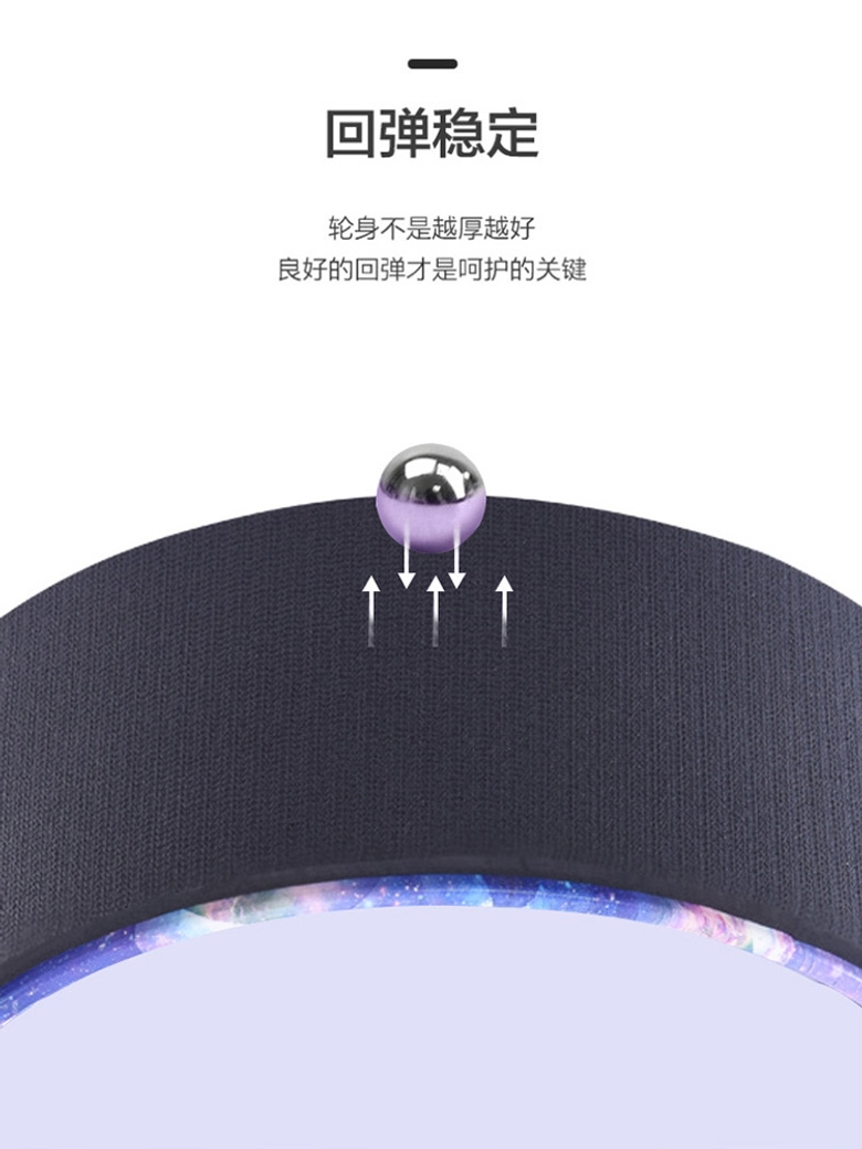 전문 요가 휠 후방 스트레칭 휠 초보자용 등 구부리기 휠, 플라티스 링 포함 01.고무바퀴 스타리 퍼플 - 상세 이미지 5