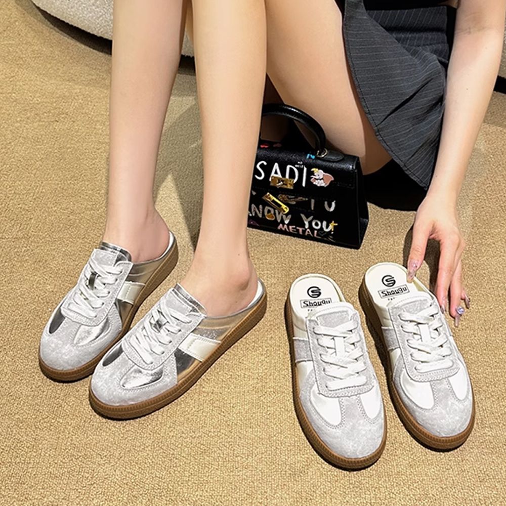 여성 뮬 슬리퍼 여름 샌들 통굽 블로퍼 스니커즈